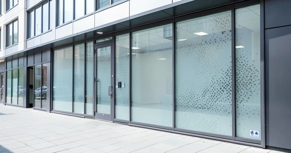 Pose d'un film miroir sans tain sur une baie vitrée de bureaux en Seine-et-Marne
